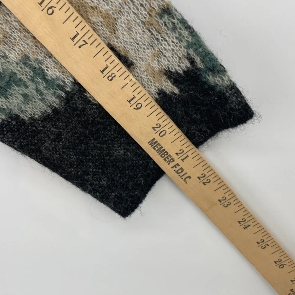 Vince‎ Brushed Floral Alpaca-Wool-Blend Funnel Neck Sweater Women's Sz XS